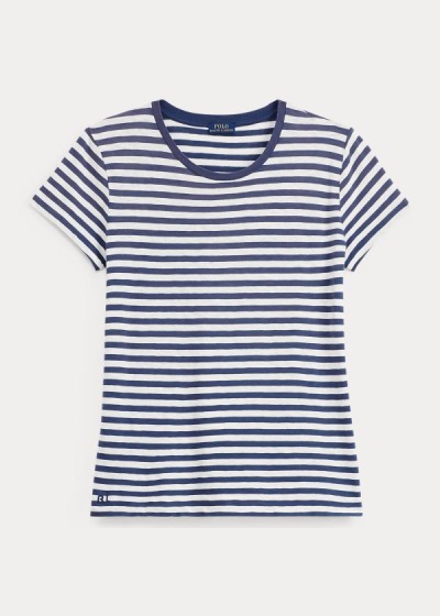 Polo Ralph Lauren Striped Cotton Jersey T Shirt Dame Danmark (VERHT9078)